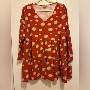 Avenue Polka Dot V-Neck Women's Top